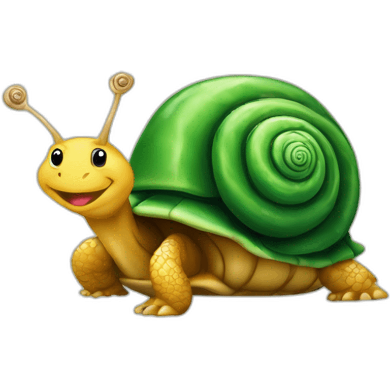 Escargot sur une tortue emoji