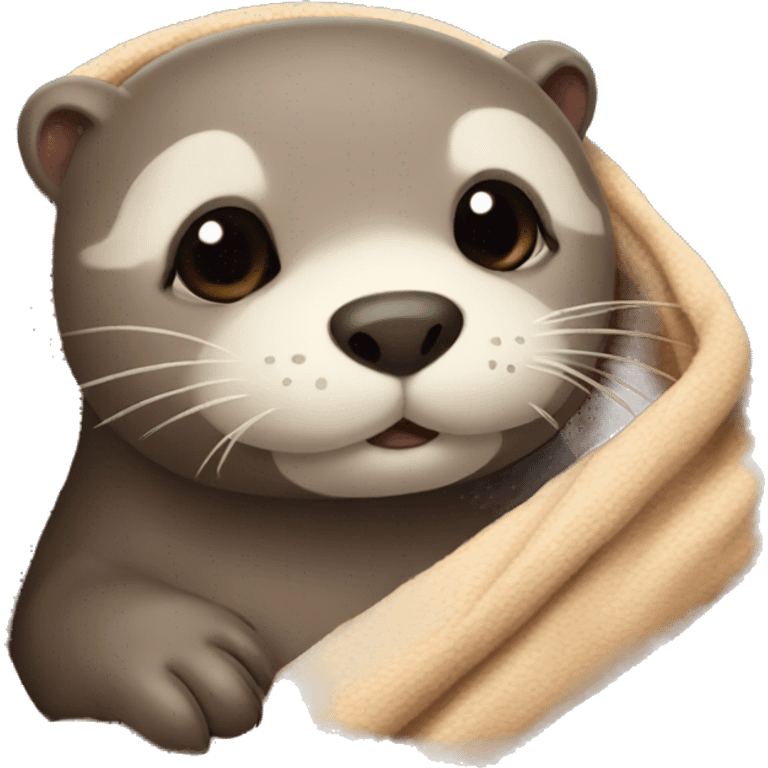 otter cozy in blanket emoji