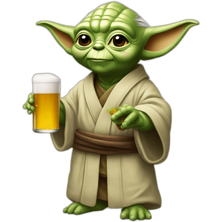 Yoda qui boi une biere emoji