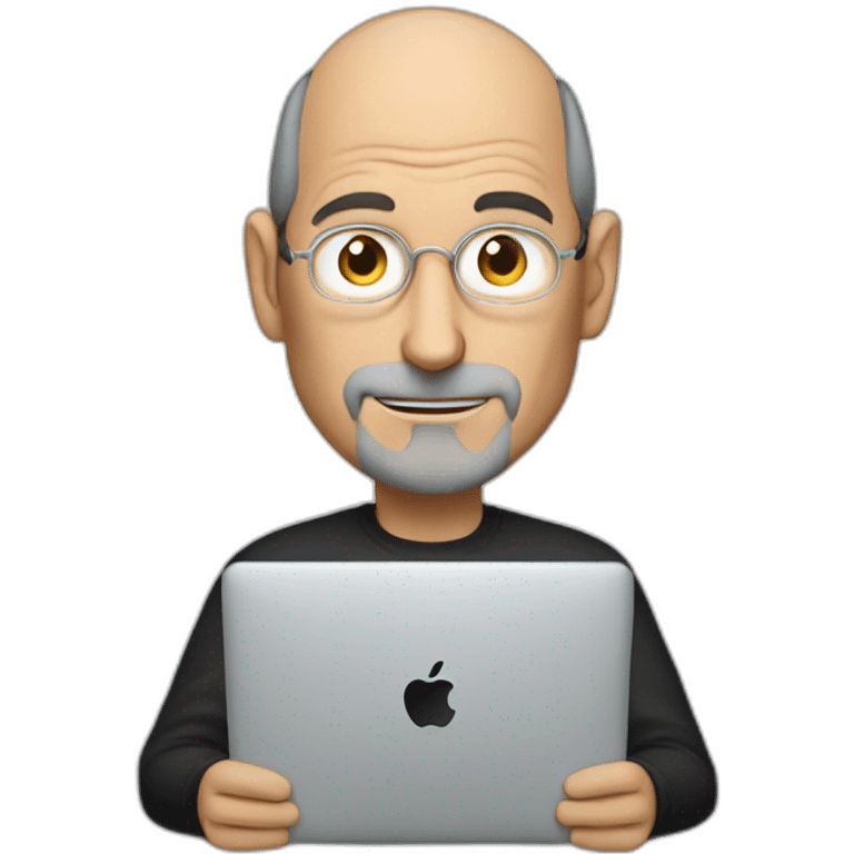 steve jobs using a mac computer emoji