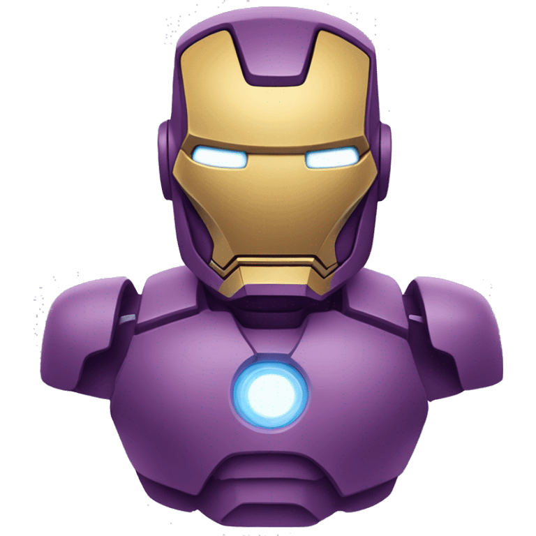 iron man with four stars. the stars are blue-purple. the starts all have 4 rounded corners. emoji