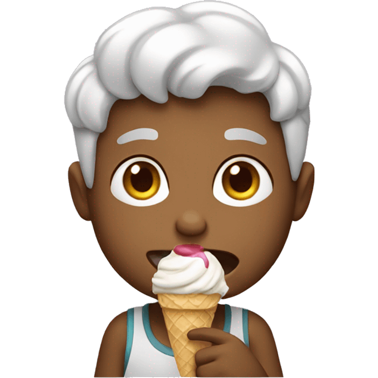 Boy eating ice cream  emoji