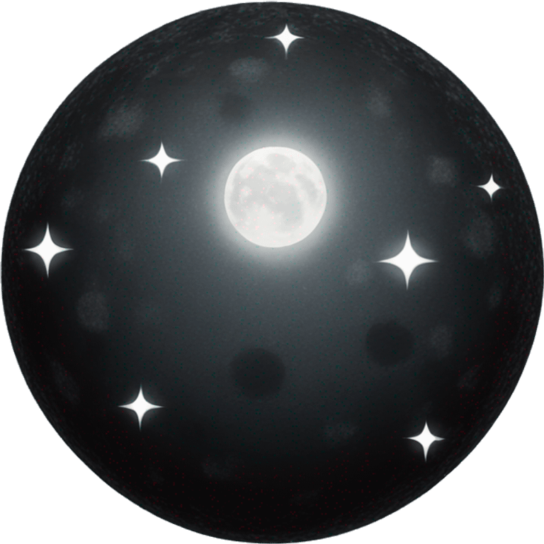 Black full moon with sparkles emoji