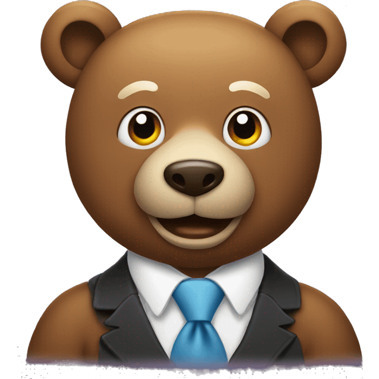 Bear smiling with tie emoji