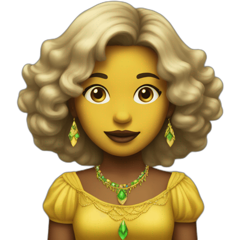 girl mardi gras yellow skin emoji