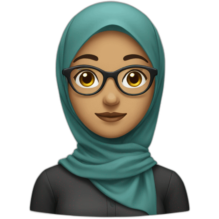 a girl with hijab and glasses emoji