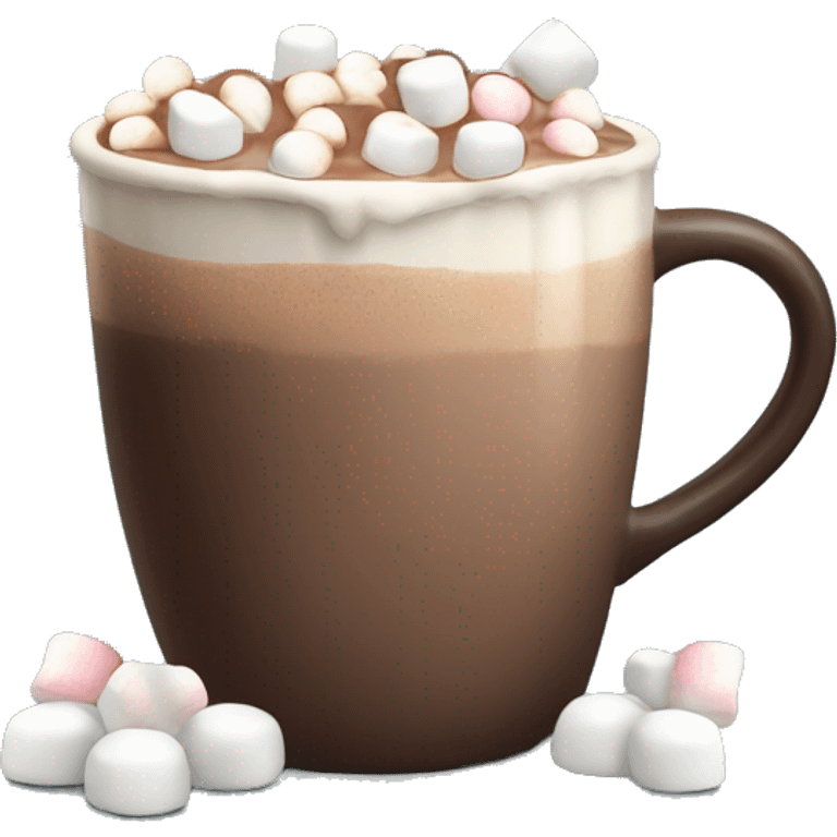 Mug of hot chocolate with mini marshmallows emoji