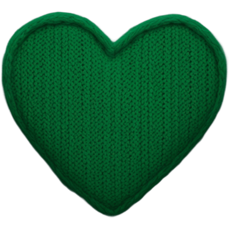 Dark green knitted heart emoji