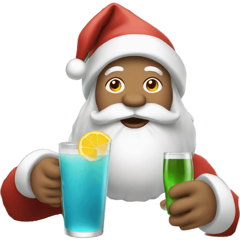 Santa with a drink emoji