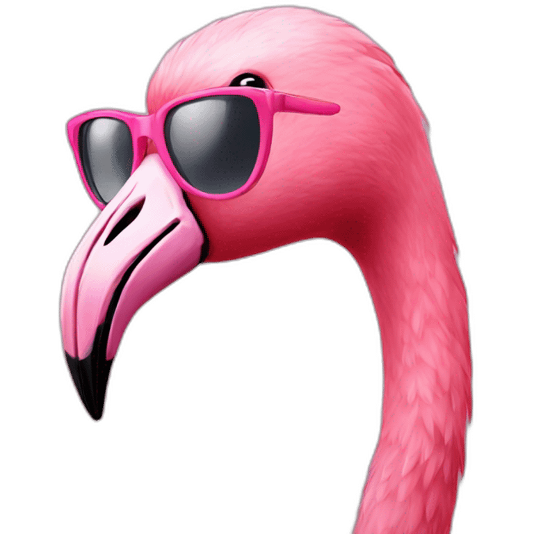 pink flamingo with sunglasses emoji