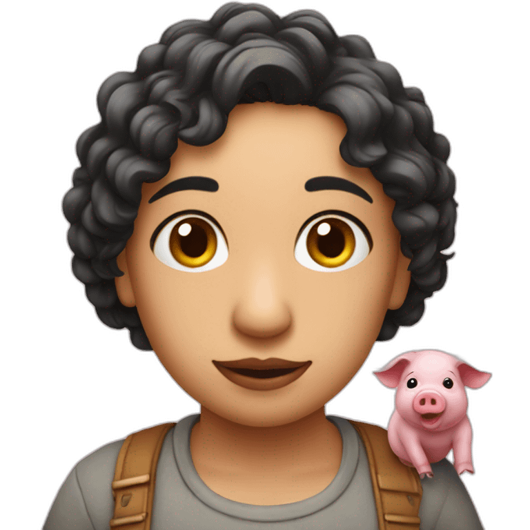 Pragati with pig emoji