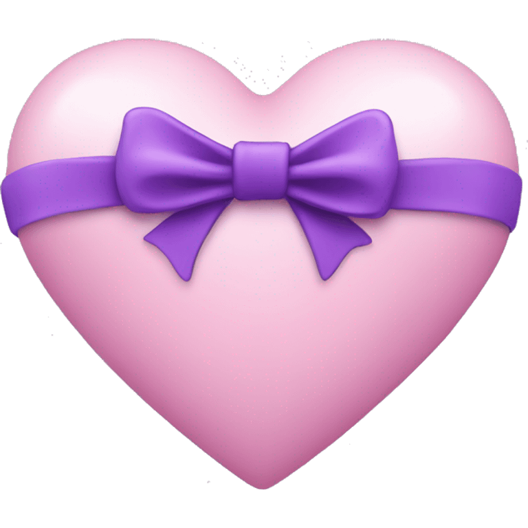 Light pink heart with purple bow emoji