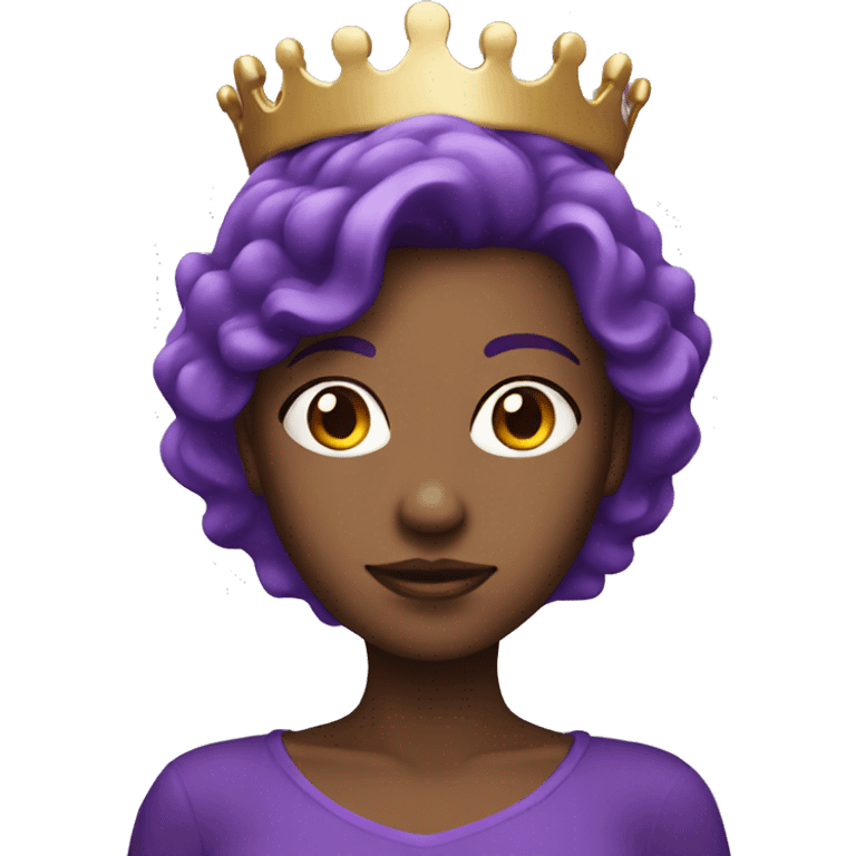 Purple head girl with crown emoji