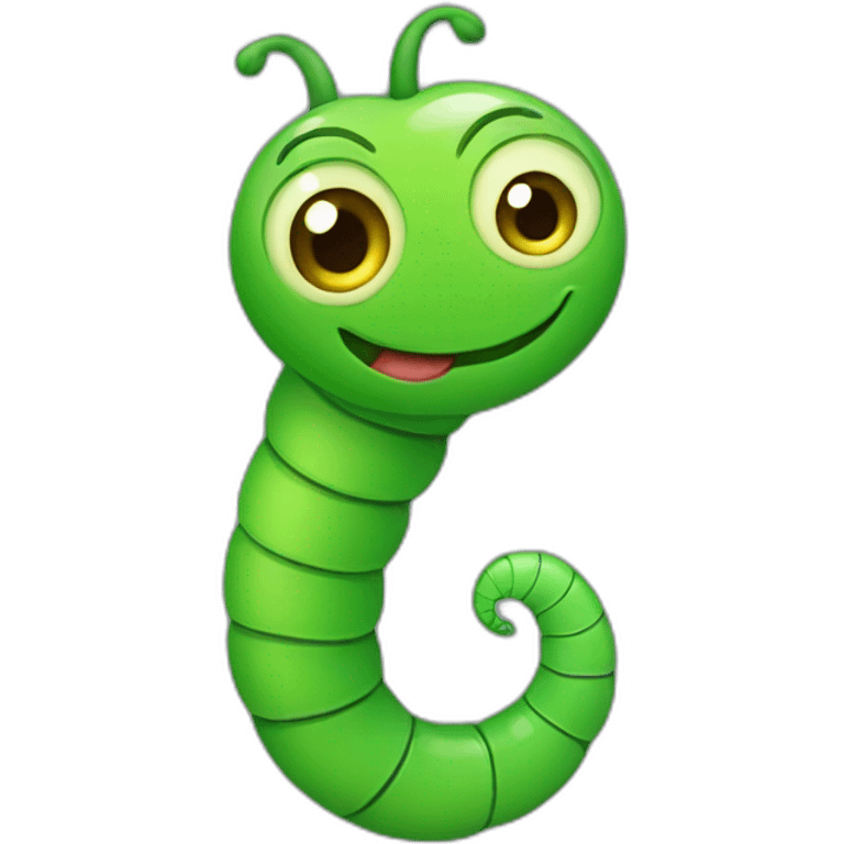 cute green worm emoji