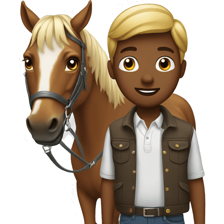 Boy with horse  emoji