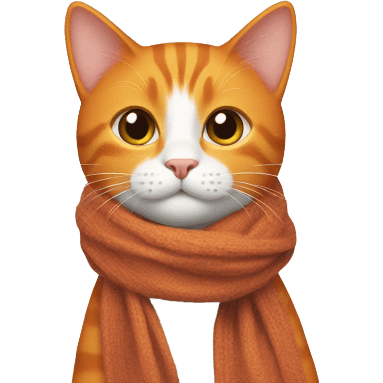 Orange cat wearing a scarf  emoji