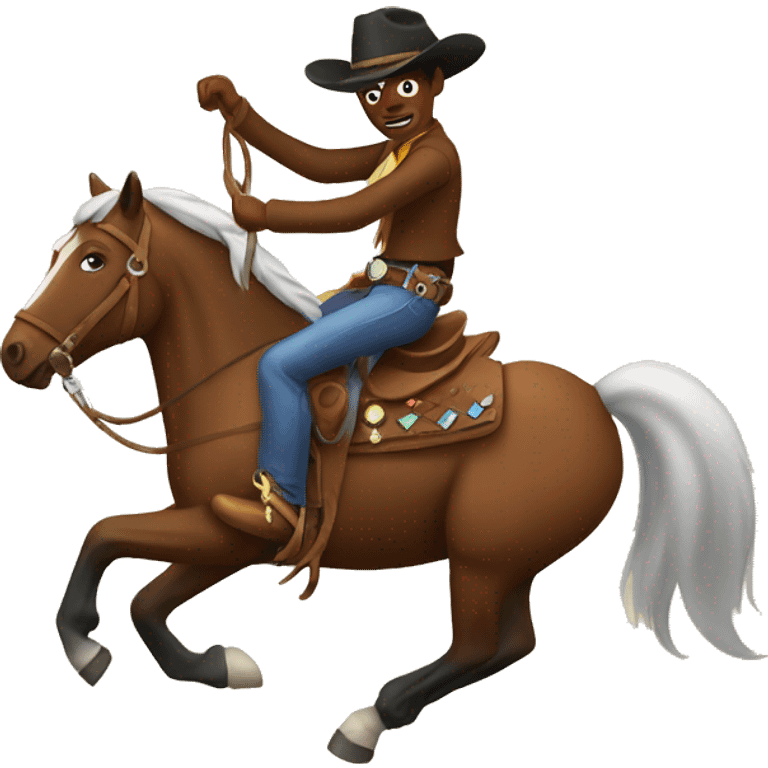 Cowboy riding horse emoji