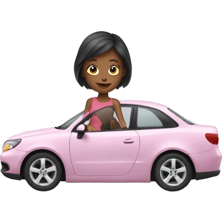 Girl with car emoji