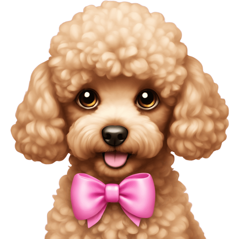 Toy poodle with pink bow emoji