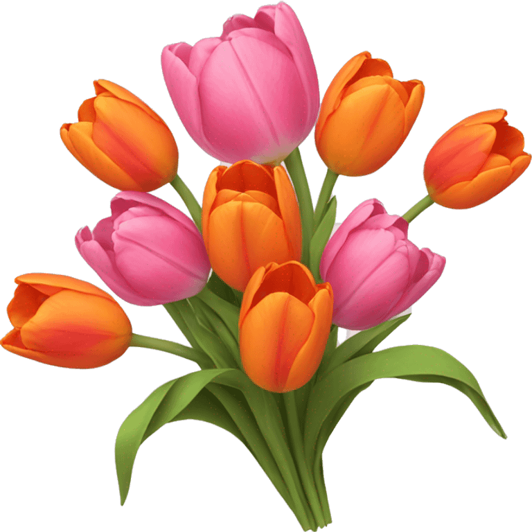 a bouquet of pink and Orange tulips emoji