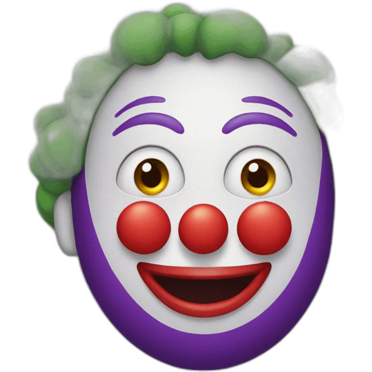 clown with eggplant nose emoji