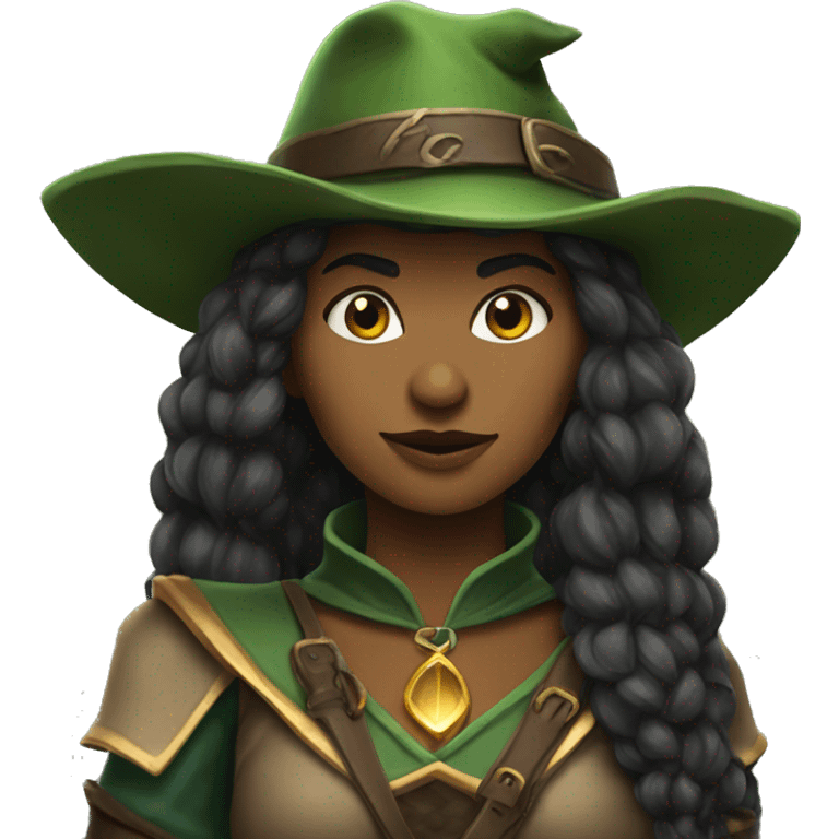 Fierce elf ranger wearing fedora woman emoji