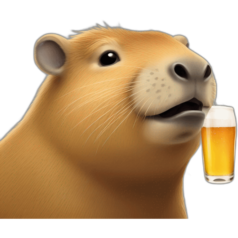 Capybara buvant une biere emoji