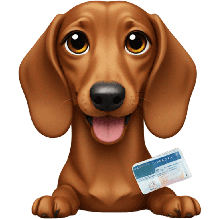 dachshund eats passport emoji