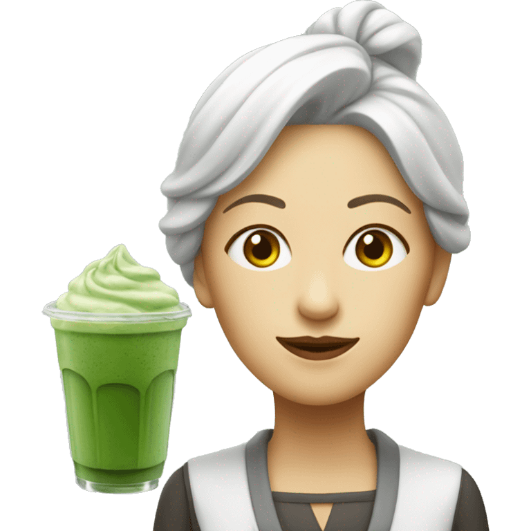 Frau mit iced matcha  emoji