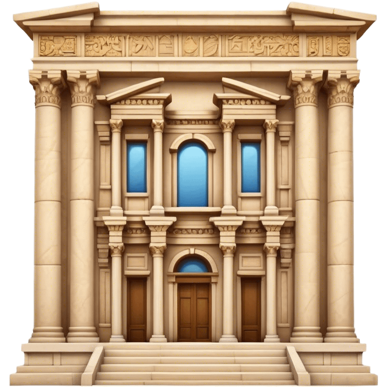 Cinematic Realistic Library of Celsus Landmark Emoji, depicted with an ornate ancient facade rendered with lifelike textures and warm, historical lighting. emoji