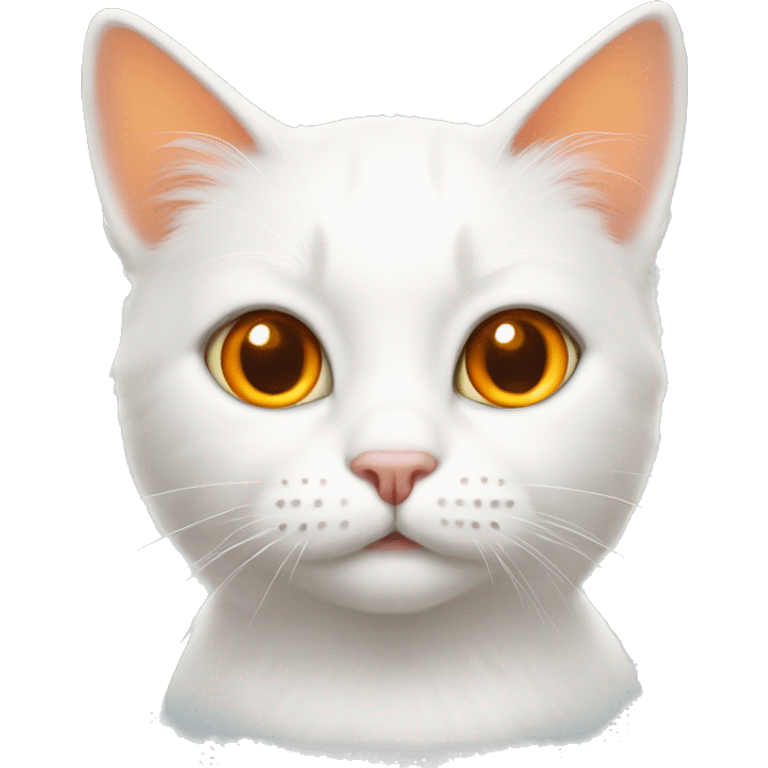 White cat before orange spots emoji