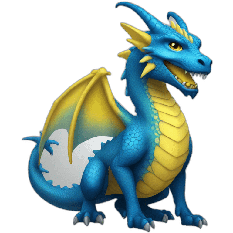 blue and yellow dragoness emoji