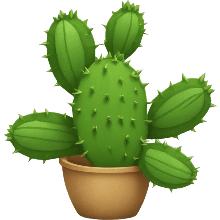 round Nopal without pot emoji