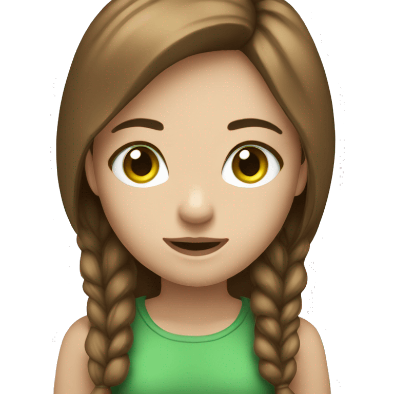 iphone girl emoji standing brown hair green eyes white skin emoji