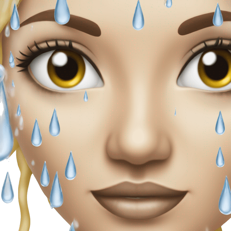 Water droplets on woman  emoji