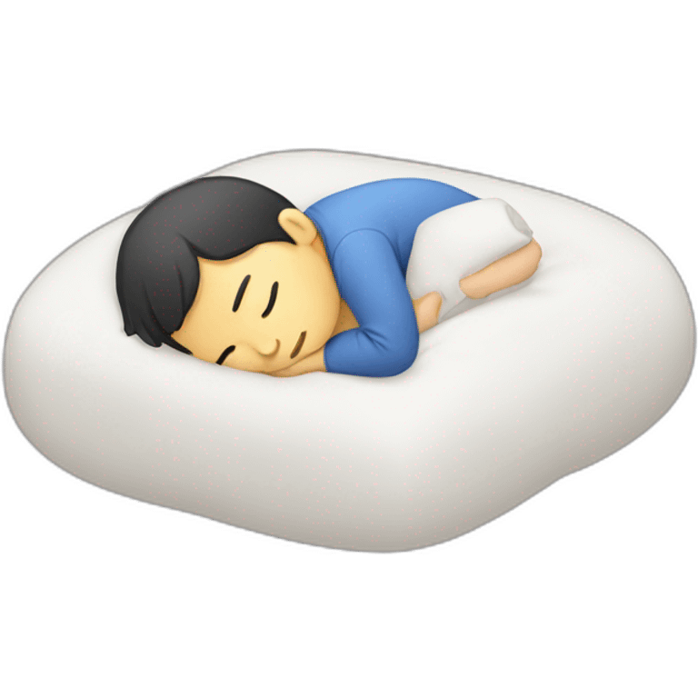 Korean sleeping with a pillow between his feet emoji