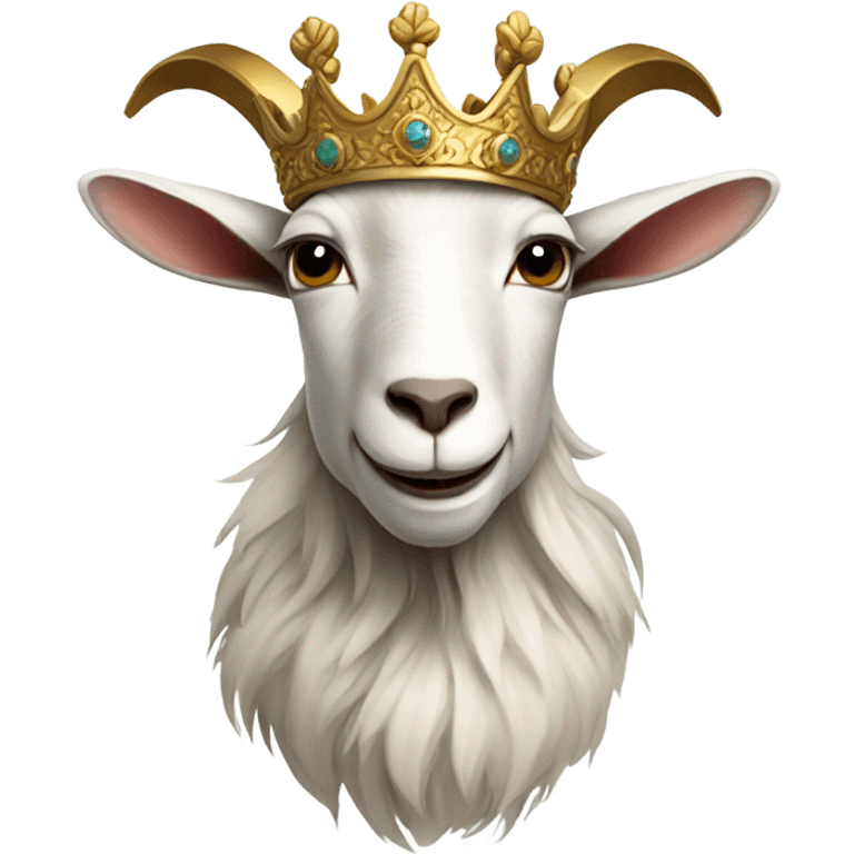 cool goat with a crown emoji