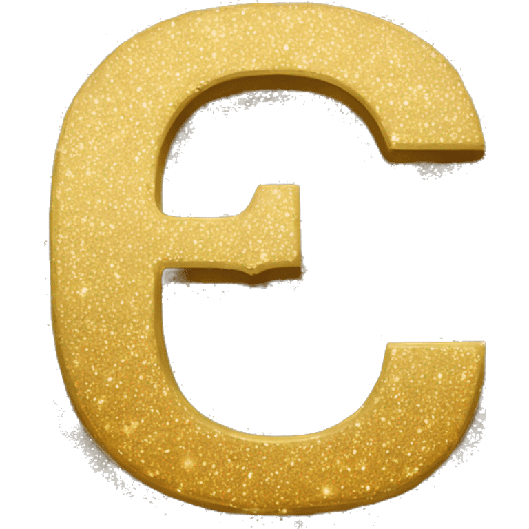 Gold glitter letter C emoji