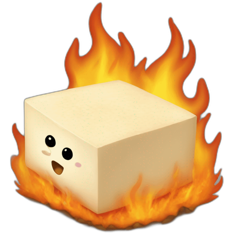 tofu on fire emoji