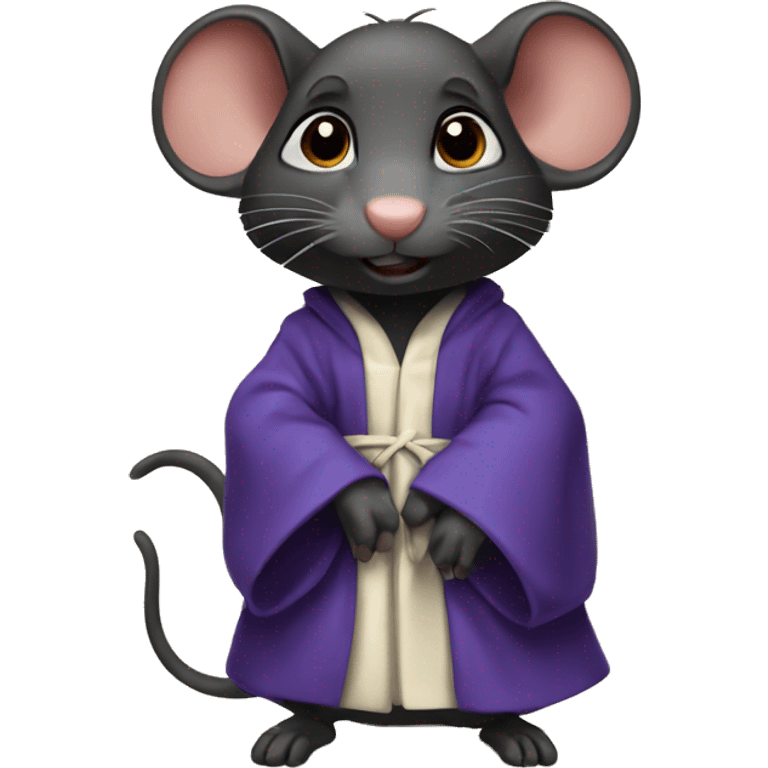 Black rat wearing robe emoji