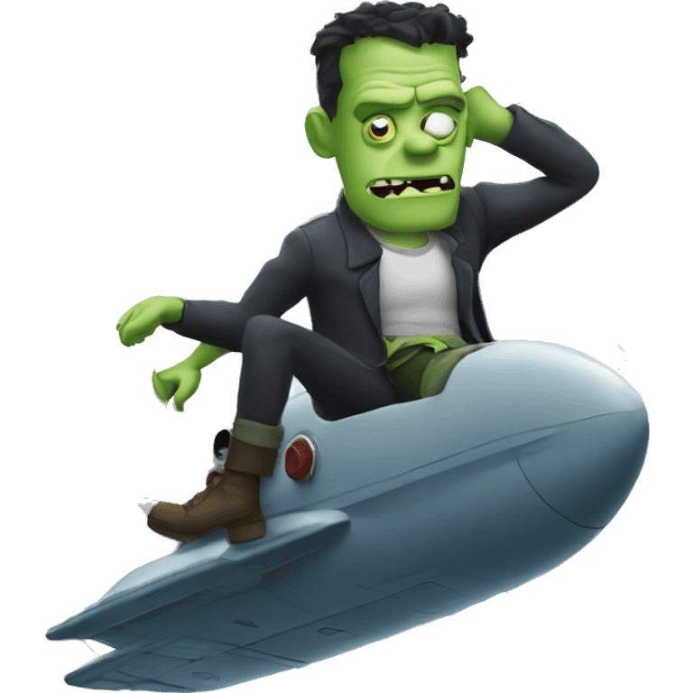 Frankenstein riding on top of a plane  emoji