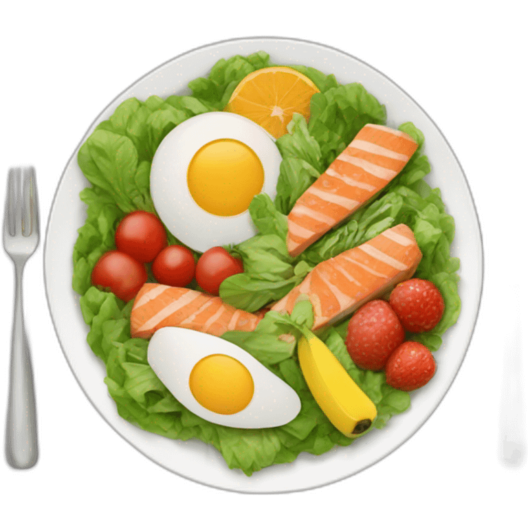 healthy plate of food emoji