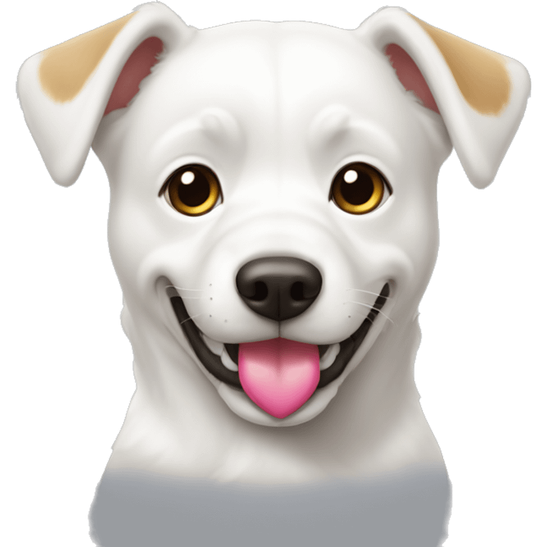 Perro blanco con un corazon en la frente emoji