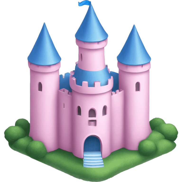 Pink blue and White Castle emoji