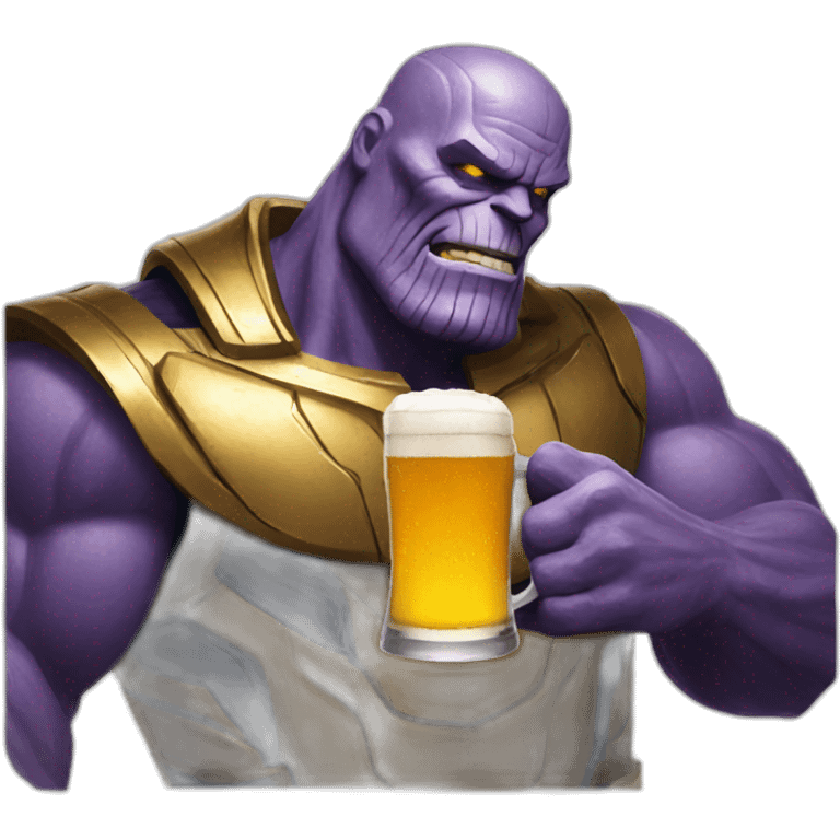 thanos drinking a beer emoji