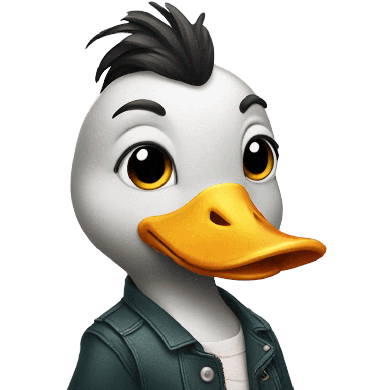 Duck with a haircut  emoji