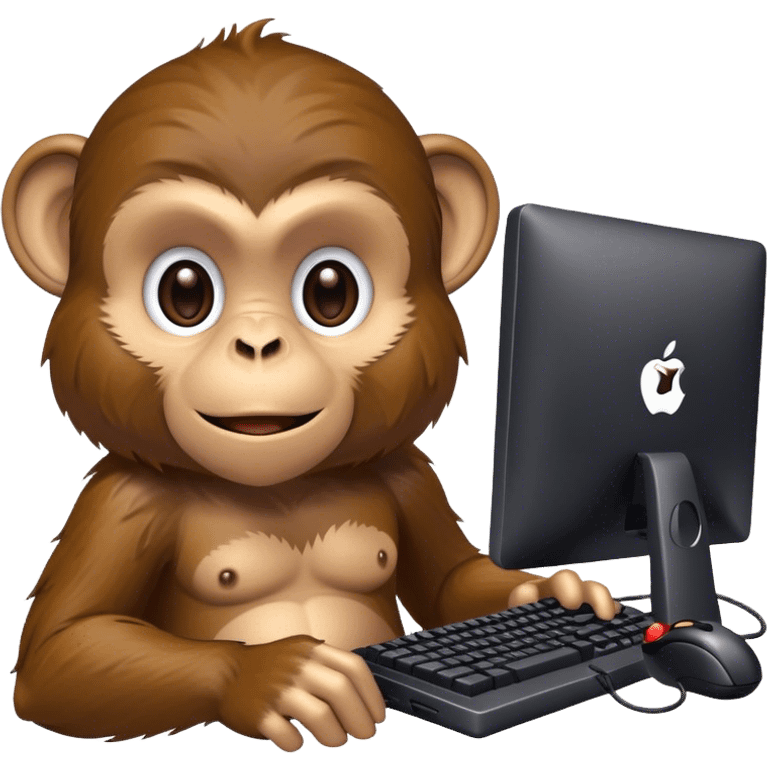 monkey playing video games on a pc emoji