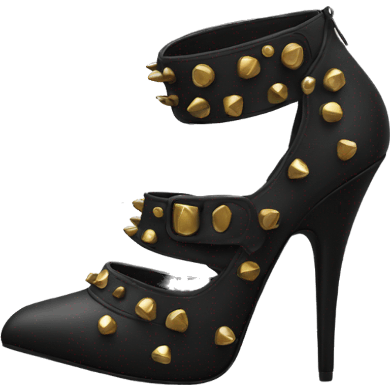 Black rivet heels  emoji