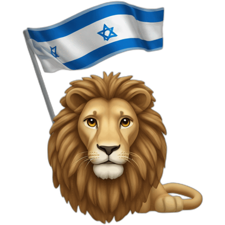 a lion with the colors of Israel emoji