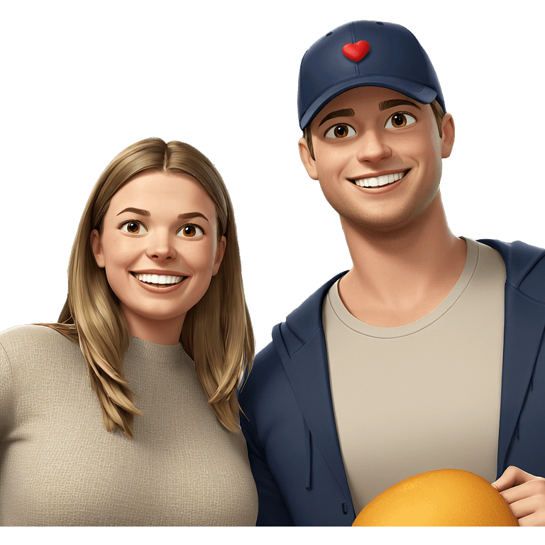 smiling couple in casual attire emoji